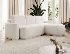Ъглов диван Luxora-Бял-вдясно