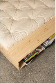 Двойно легло от масивен бор с включена подматрачна рамка в естествен цвят 140x200 cm Merge – Karup Design