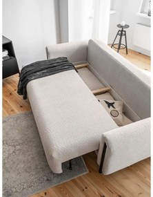 Бежов сгъваем/с място за съхранение диван от прежда с примки от букле 244 cm Arcadova – ELTAP