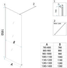 Параван за душ Rea Flexi Transparent / Titan 70