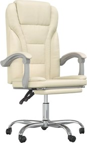 349700 vidaXL Накланяем офис стол, кремав, изкуствена кожа