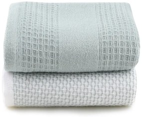 Вафлени кърпи в комплект от 2 бр. в цвят мента-сиви 40x60 cm Betty – Foutastic