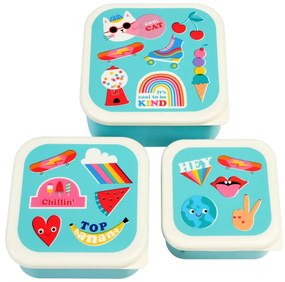 Тюркоазени детски кутии за храна 3 бр. Top Banana – Rex London