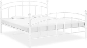 324977 vidaXL Рамка за легло, бяла, метал, 140x200 cм