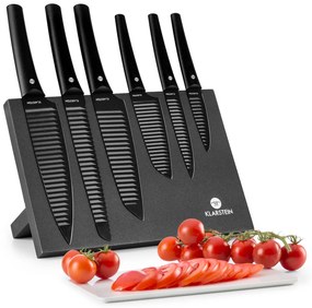 Klarstein KISSAKI комплект ножове магнитно и незалепващо покритие вълнообразна форма черен