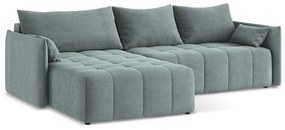 Син разтегателен ъглов диван с място за съхранение (ляв ъгъл) Moku – Makamii