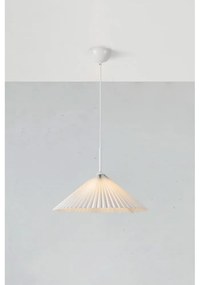 Бяла висяща лампа ø 50 cm Plisado - Markslöjd