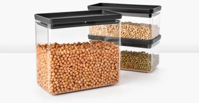 Кутии за съхранение Brabantia Tasty+ Stackable 1008881, 2x1.5л+1x3.5л, Без BPA, Плътно затваряне, Тъмносив