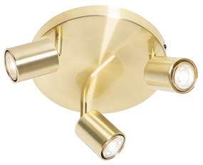 Модерна таванна лампа месинг регулируема кръгла 3-лампа - Java