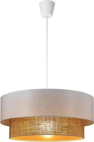 Vисящ полилей на кабел BORHO 1xE27/60W/230V Ø 50 см бял/юта