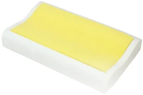 Възглавница Mollyflex AIR Yellow Cervical, 100% мемори пяна, анатомична извивка