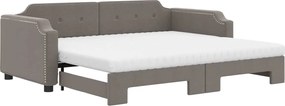 3197660 vidaXL Канапе с изтеглящо легло и матрак таупе 100x200 см плат