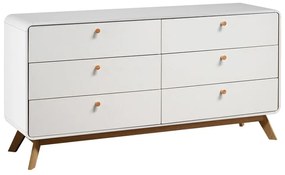 Бял нисък скрин 150x74 cm Caitlin – Støraa