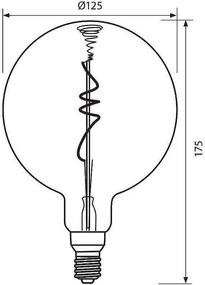 LED крушка VIVALUX FLICK DECO LED, 4W, ø125, E27, 2200K
