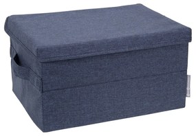 Синя текстилна кутия за съхранение с капак 35x26x19 cm Soft Storage – Bigso
