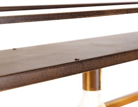 Индустриална висяща лампа ръждяво кафява с рафт 4-светлина - Cage Rack