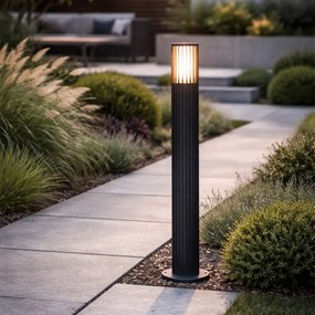 Дизайнерски външен кол забиване черен 80 см IP44 - Boris