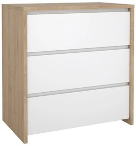 Скрин от дъбов декор бял и естествен цвят 80x84x48 cm Next – Tvilum