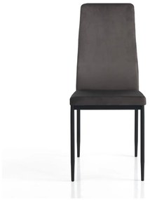 Тъмно сиви кадифени трапезни столове в комплект от 2 броя Fefè - Tomasucci