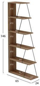 Библиотека Тарс 65х146 - HM2241.14  цвят дъб-черен