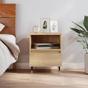 830610 vidaXL Нощно шкафче, сонома дъб, 40x35x50 см, инженерно дърво