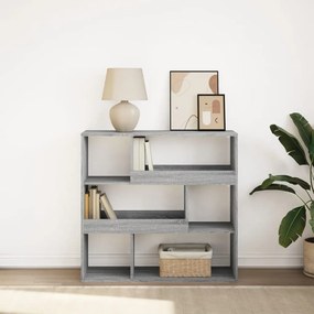 854441 vidaXL Библиотека/разделител за стая, сив сонома, 100x33x94,5 см