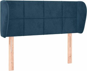 3117190 vidaXL Горна табла за легло с уши, тъмносиня, 103x23x78/88 см, кадифе