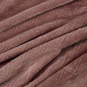 Плюшено одеяло с релефен модел антично розово Ширина: 150 см | Дължина: 200 см