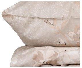 Бежово двойно /удължено памучно включено спално бельо с включен долен чаршаф 200x220 cm Elena – Mijolnir