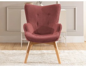 Червено кресло от рипсено кадифе Niko – Ropez