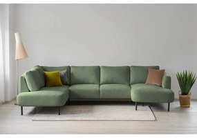Зелен ъглов диван (ляв ъгъл/"U" форма) Hero – Scandic
