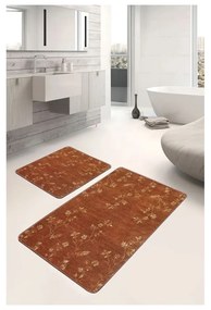Кафяви кадифени килими за баня в комплект от 2 бр. 60x100 cm – Mila Home