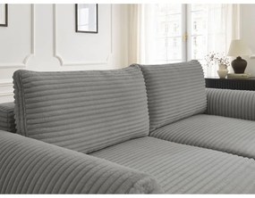 Тъмносив разтегателен диван от рипсено кадифе 257 cm Lucien – Bobochic Paris