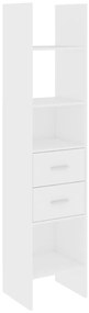 803416 vidaXL Библиотека, бяла, 40x35x180 см, инженерно дърво