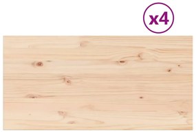 847436 vidaXL Плотове за маси, 4 бр, 100x50x2,5 см, правоъгълни, бор масив