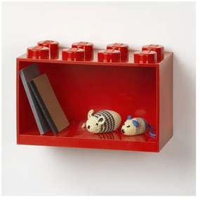 Детски червен стенен рафт Brick 8 - LEGO®
