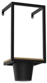 Стенна саксия 38x18 см черна