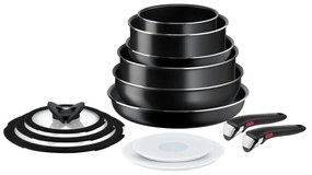 Алуминиев комплект съдове 13 бр. INGENIO EASY COOK &amp; CLEAN BLACK L1549023 – Tefal