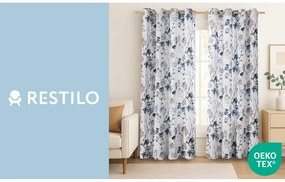 Бяло/светлосиньо dimout перде 135x250 cm Solkone – Restilo