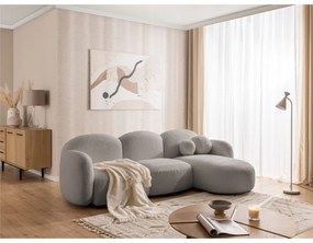 Сив ъглов диван от прежда с примки от букле (десен ъгъл) Orbit – Ropez