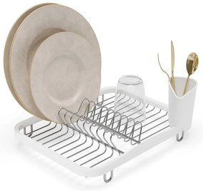 Бяла стоманена тавичка за оттичане 36x28 cm Sinkin – Umbra