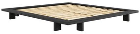 Черно двойно легло от борова дървесина с решетка 180x200 cm Japan - Karup Design