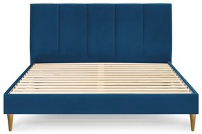 Синьо тапицирано двойно легло с решетка 180x200 cm Vivara - Bobochic Paris