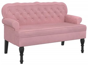 372159 vidaXL Пейка с облегалка, розова, 119,5x64,5x75 см, кадифе