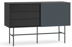 Нисък скрин с плъзгащи се врати 140x91 cm в черно/антрацит Nube - Teulat