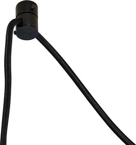 Hanglamp zwart met blad kap en witte binnenkant 31,5 3-lichts - Cava