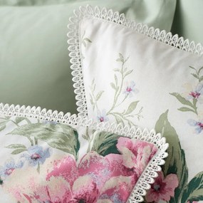 Кремаво двойно спално бельо 200x200 cm Bridgerton Penelope Floral – Catherine Lansfield