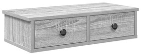 859946 vidaXL Стенен рафт с чекмеджета сив сонома 60x28x15 см инженерно дърво
