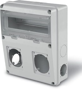 Scame Табло за индустриални контакти и DIN модули IP55, UV, серия Enerbox /11 DIN, 2х16-32A и 4хшуко/ - 633.2021