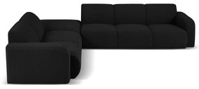 Черен ъглов диван от плат букле (ляв ъгъл) Molino - Micadoni Home